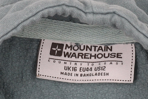 Mountain Warehouse Women's Green Hoodie, Size 16, Cotton