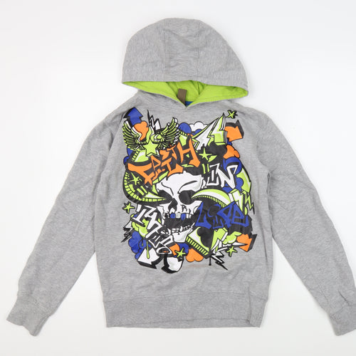 Urban Outlaws Boys Grey Graphic Print Hoodie 11-12 Years