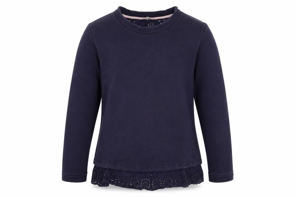 Joules Girls Blue Embr Sweatshirt, Size 6, Long Sleeve