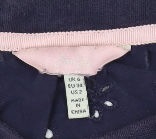 Joules Girls Blue Embr Sweatshirt, Size 6, Long Sleeve