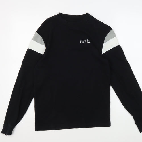 River Island Men's Black Paris Logo XS Sweatshirt