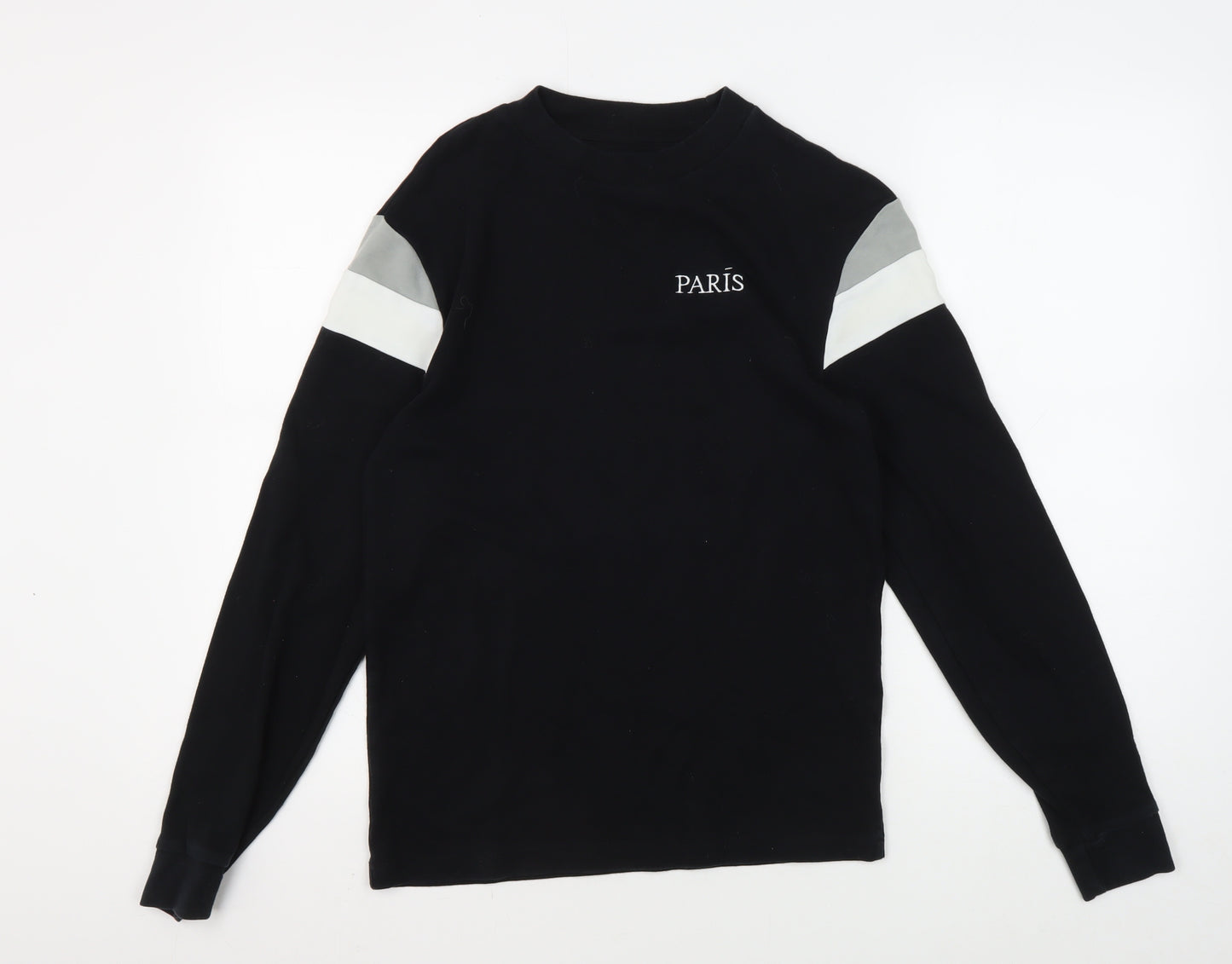 River Island Men's Black Paris Logo XS Sweatshirt