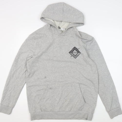 Topman Men's Grey Pullover Hoodie, L, Stylish & Comfy