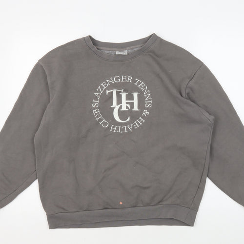 Slazenger Grey Unisex Crew Neck Sweatshirt, Size 10