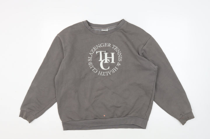 Slazenger Grey Unisex Crew Neck Sweatshirt, Size 10