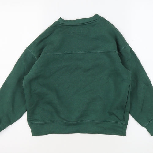 Zara Boys Green Crew Neck Pullover Sweatshirt Size 6-7