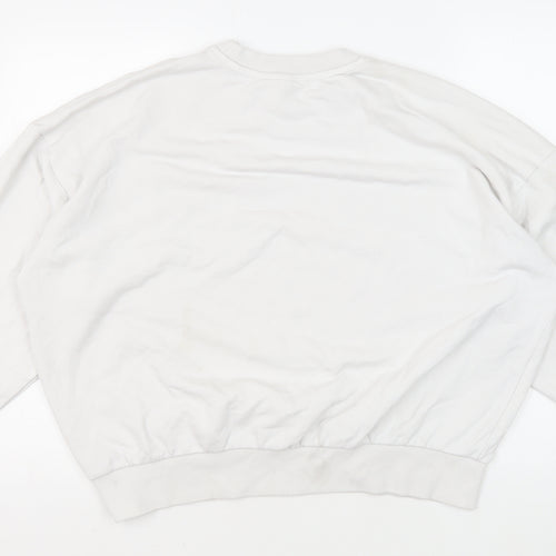 H&M Unisex White Pullover Sweatshirt M