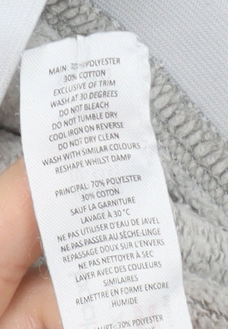 boohooMAN Men's Grey Pullover Sweatshirt, Size L, Logo Detail