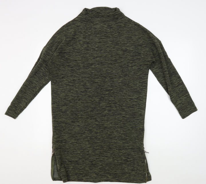 New Look Green Women's High Neck Shift Dress Size 12