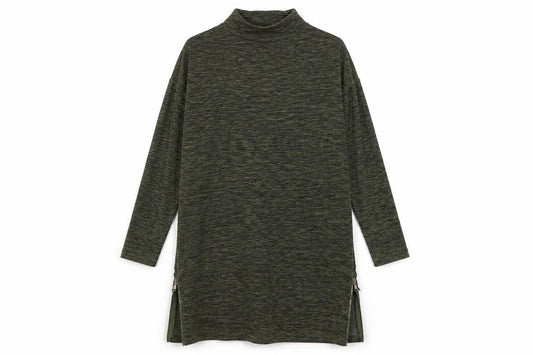 Front view of New Look Green Women's High Neck Shift Dress, size 12