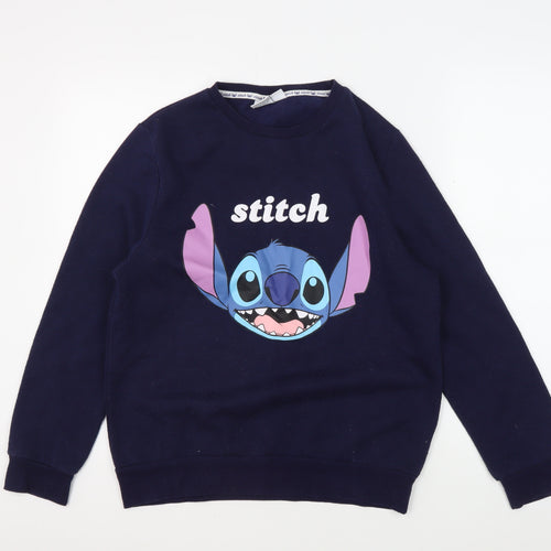 Disney Unisex Blue Lilo & Stitch Pullover Sweatshirt S