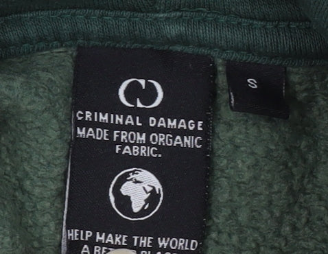 Criminal Damage Men's Green Pullover Hoodie S