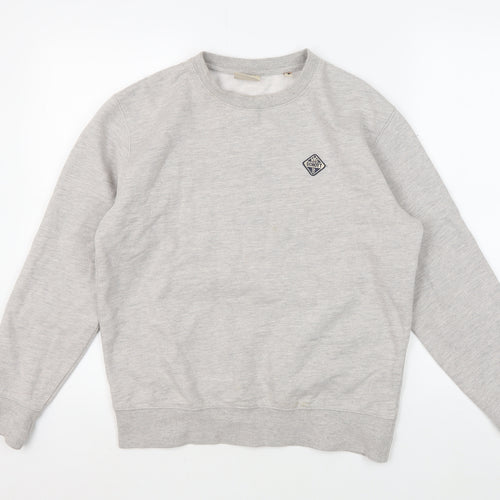 Schott Men's Grey Crew Neck Pullover Sweatshirt Size S