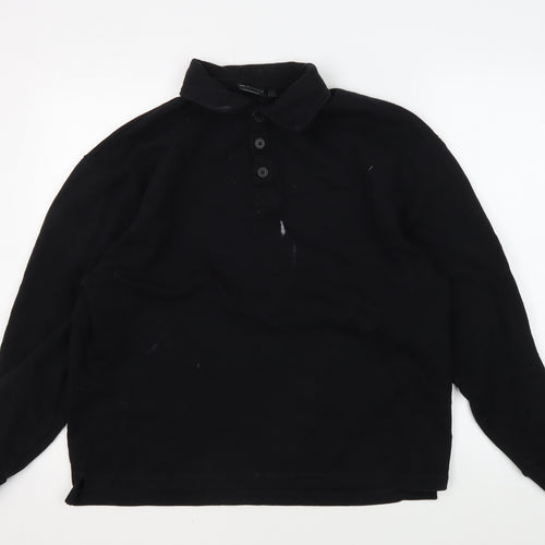 ASOS DESIGN Men's Black XS Henley Sweatshirt