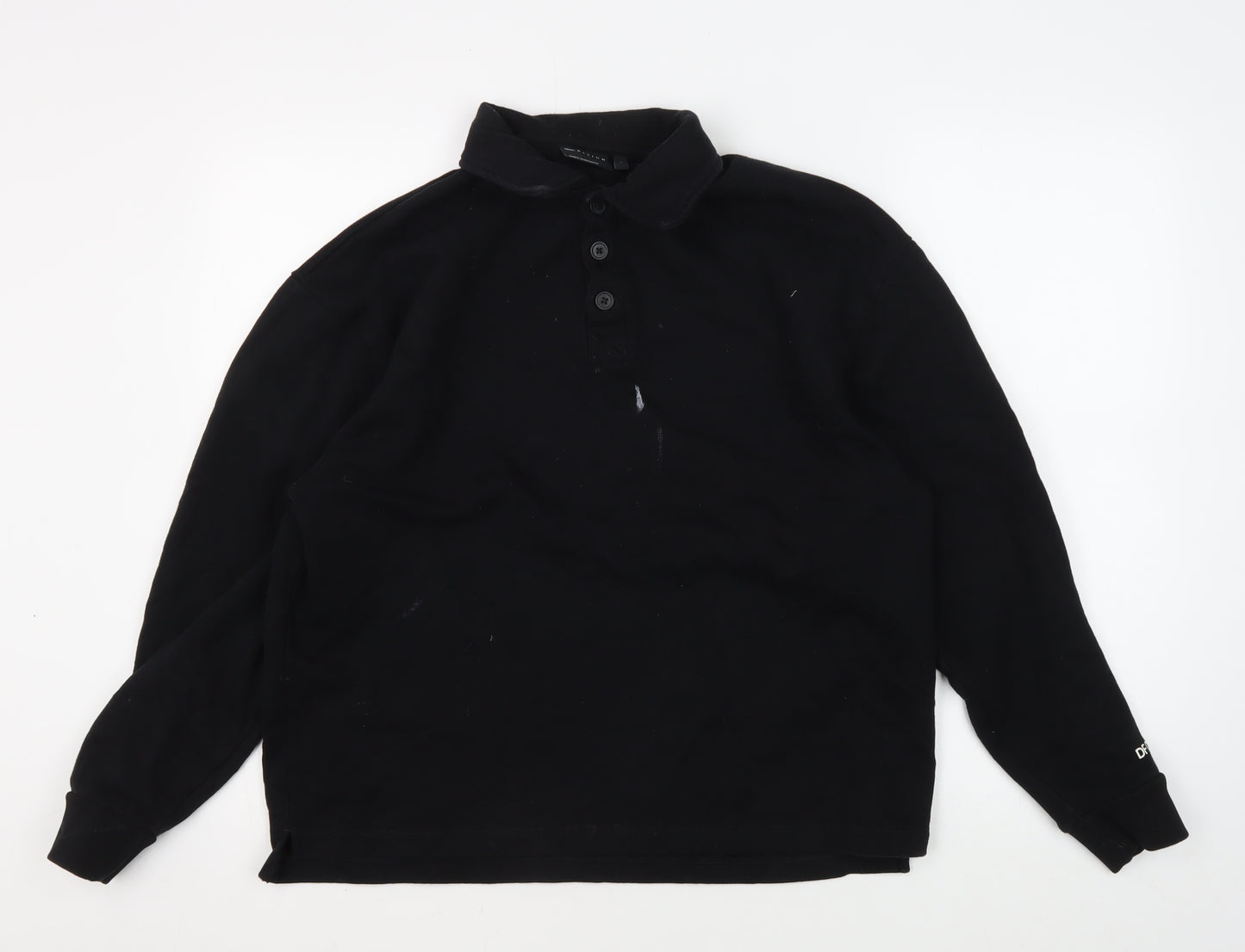 ASOS DESIGN Men's Black XS Henley Sweatshirt