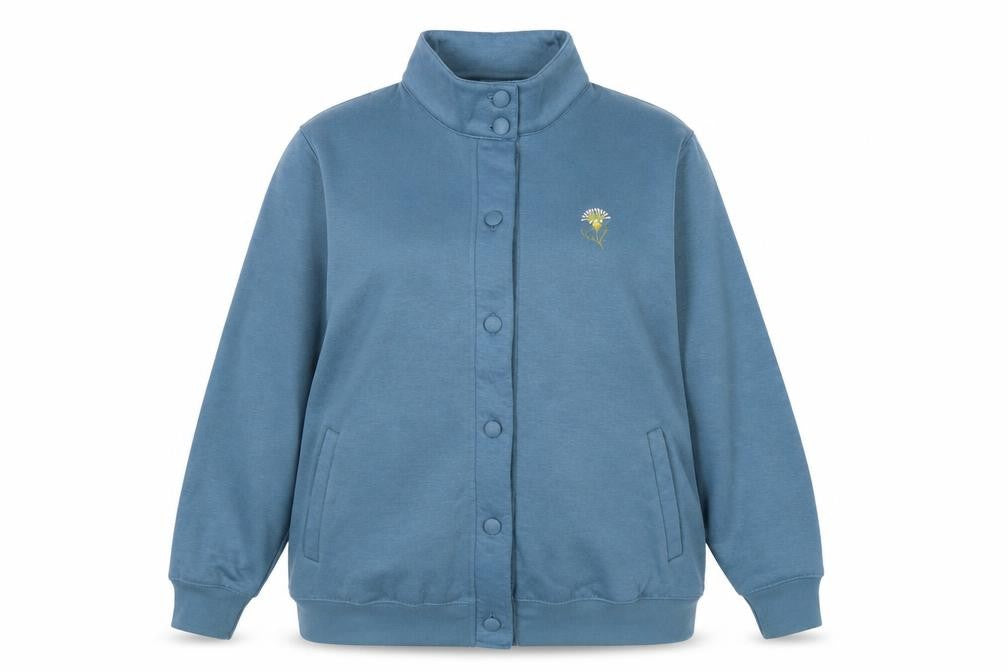 Front view of Damart Women's Blue Snap Closure Jacket, size 18