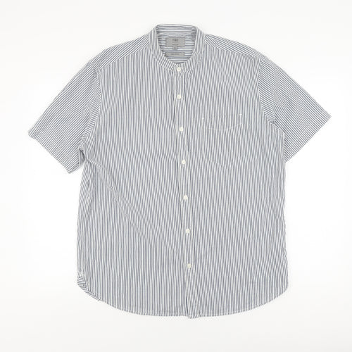 Marks & Spencer Men's Blue Striped Medium Casual Shirt