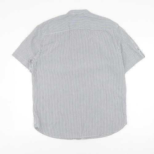 Marks & Spencer Men's Blue Striped Medium Casual Shirt