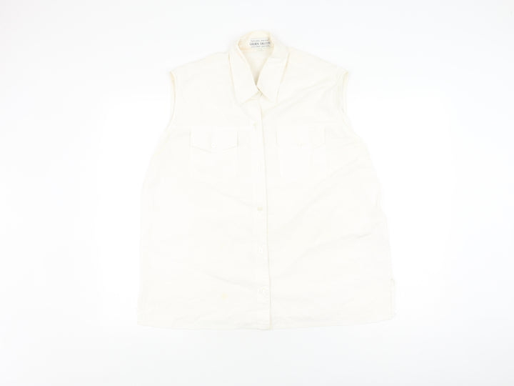 Golden Falcon Women's Ivory Sleeveless Button-Up 2XL