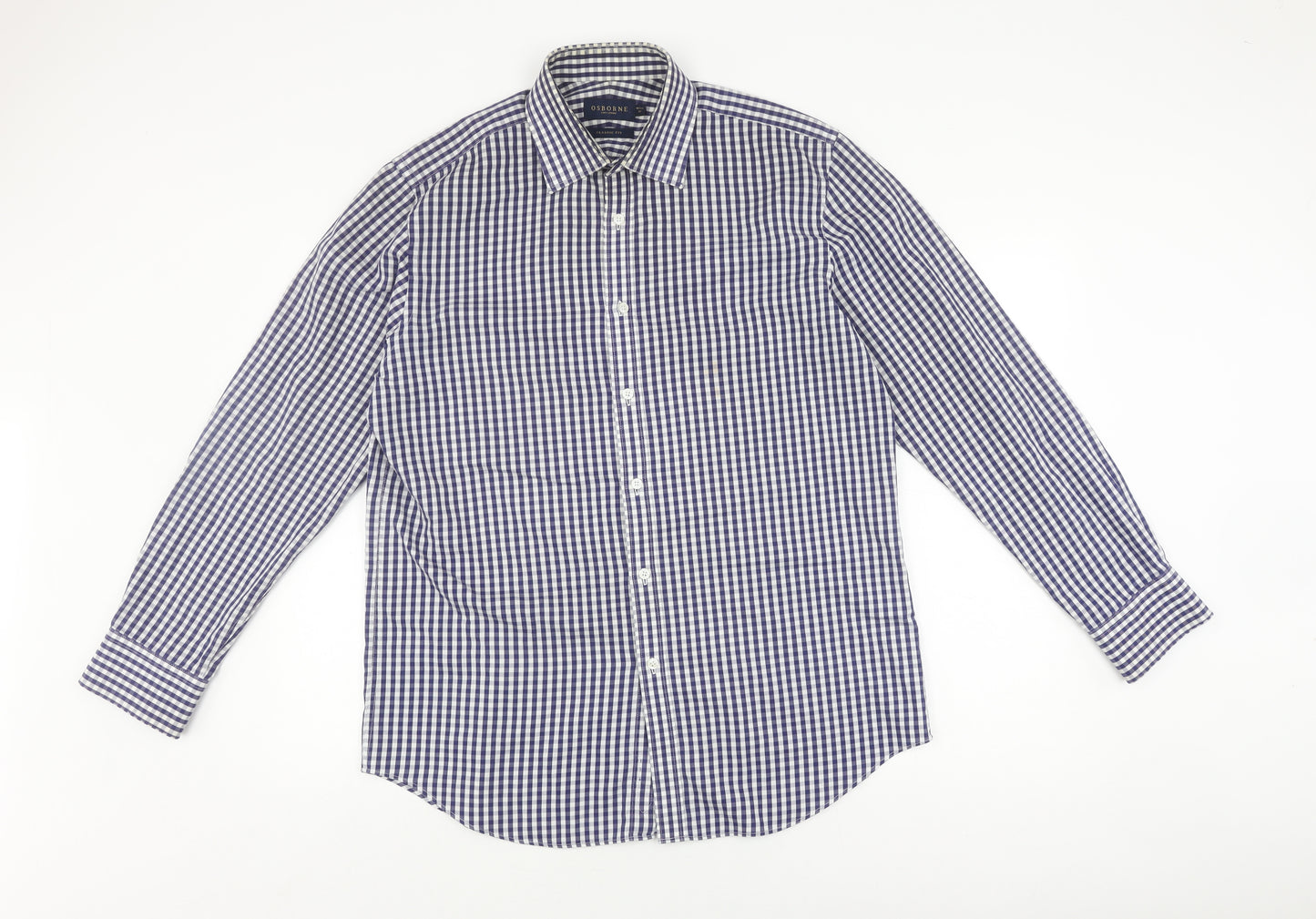 Osborne Men's Blue Check Classic Fit Shirt Size 16