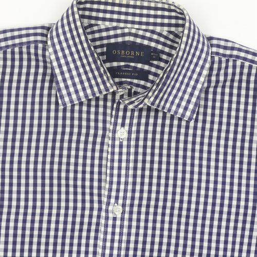 Osborne Men's Blue Check Classic Fit Shirt Size 16