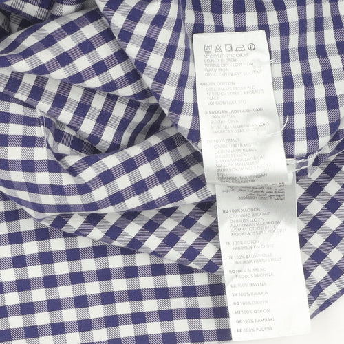 Osborne Men's Blue Check Classic Fit Shirt Size 16