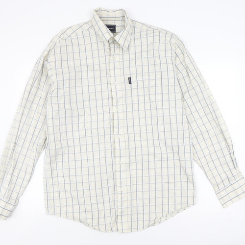 Rockport Men's Beige Check Long Sleeve Button-Up Shirt