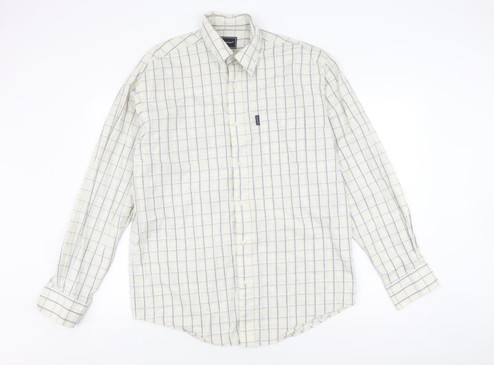 Rockport Men's Beige Check Long Sleeve Button-Up Shirt