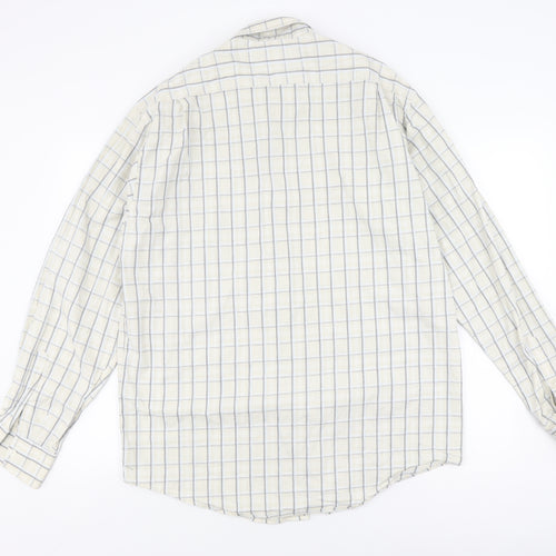 Rockport Men's Beige Check Long Sleeve Button-Up Shirt