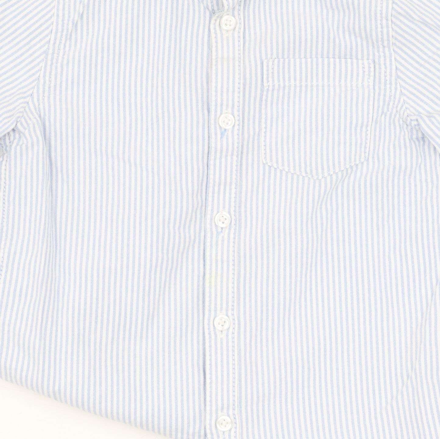 Marks and Spencer Boys Blue Striped Button-Up Shirt 2-3Y