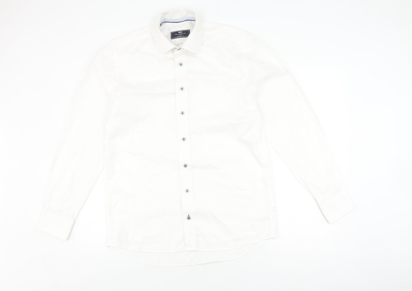 Paul Costelloe Men's White Classic Fit Button-Up Shirt 15.5