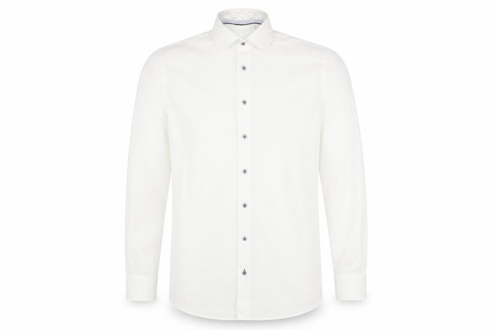 Paul Costelloe Men's White Classic Fit Button-Up Shirt 15.5