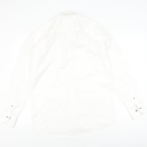 Paul Costelloe Men's White Classic Fit Button-Up Shirt 15.5