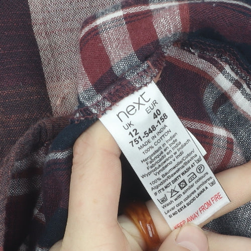Next Women's Multicoloured Plaid Button-Up Shirt