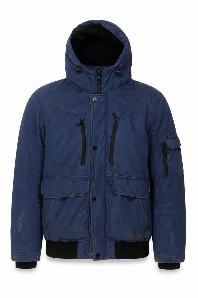 Front view of Blue Inc Men's Blue Basic Jacket, size S