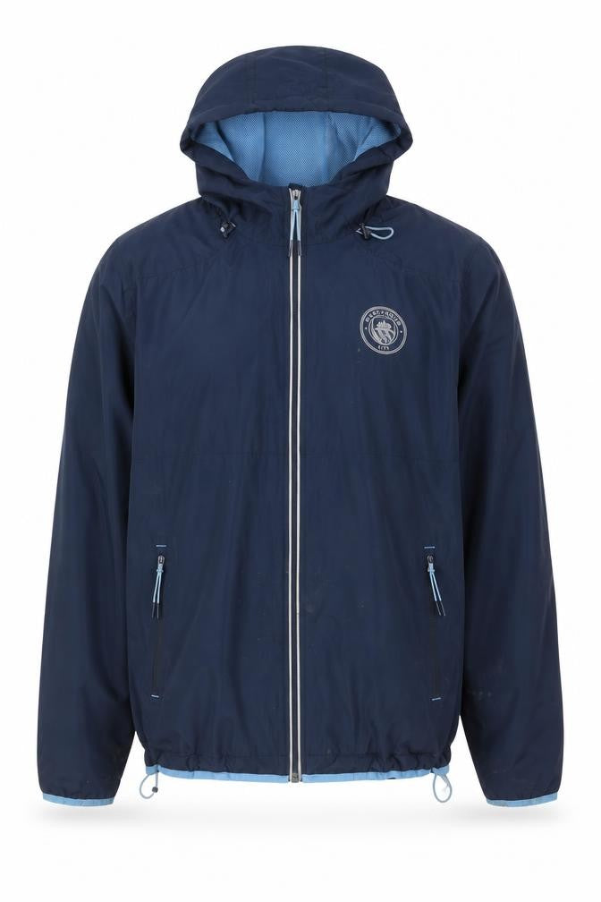 Front view of Fanatics Men's Blue Football Hoodie Jacket, size L