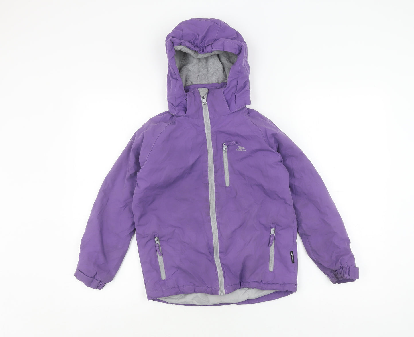 Trespass Girls Purple Parka Jacket 7-8 Years Waterproof