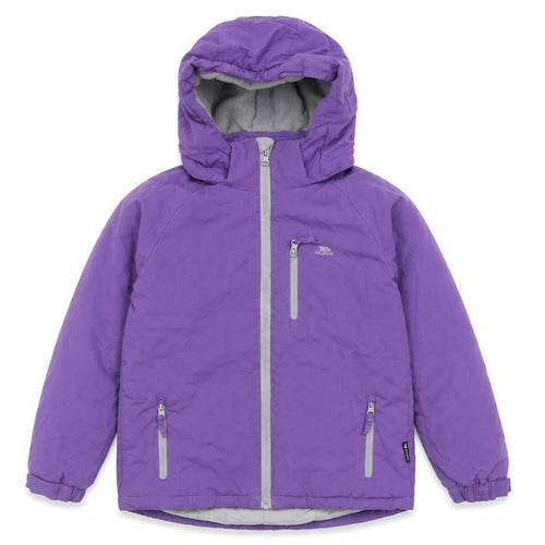 Trespass Girls Purple Parka Jacket 7-8 Years Waterproof
