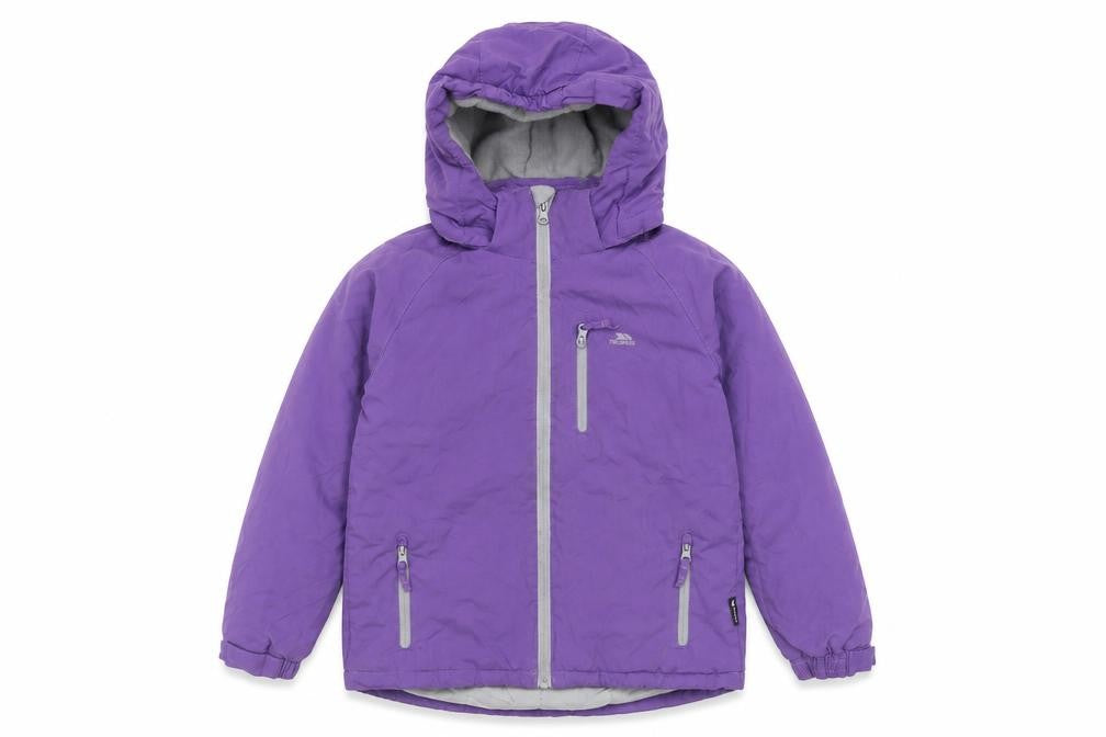 Trespass Girls Purple Parka Jacket 7-8 Years Waterproof