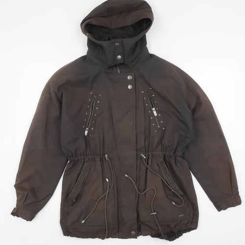 Pepe Jeans Women's Brown Parka Jacket, Size S, Winter Ready