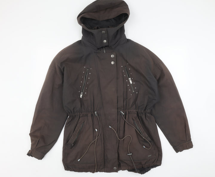 Pepe Jeans Women's Brown Parka Jacket, Size S, Winter Ready