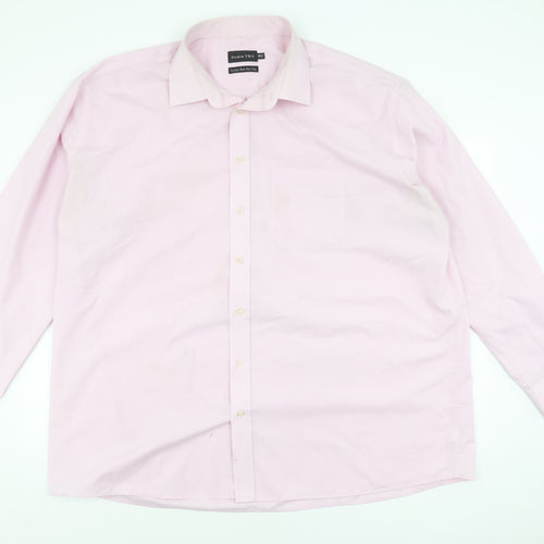 Double TWO Men's Pink Regular Fit Long Sleeve Shirt