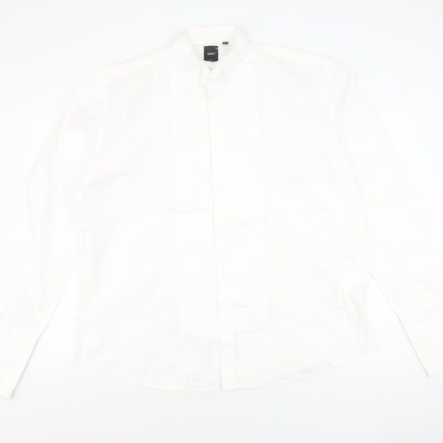 Dobell Men's White Extra-Slim Dress Shirt 17.5