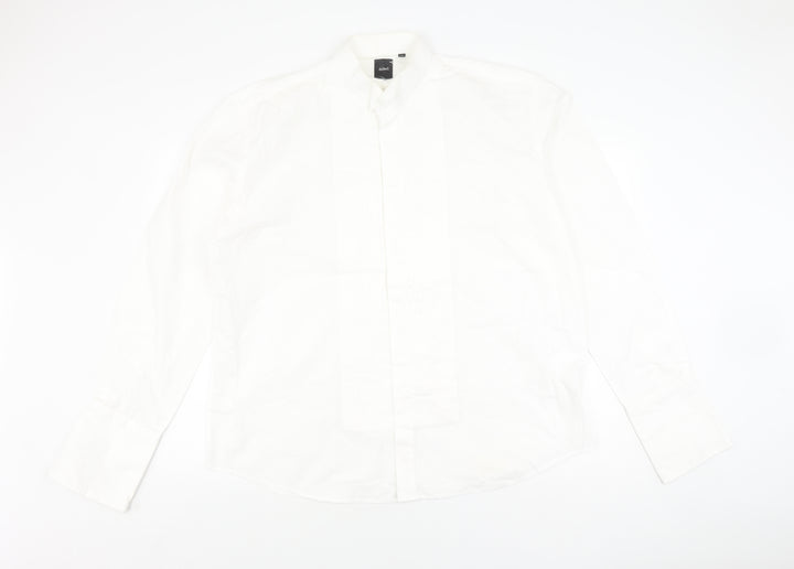 Dobell Men's White Extra-Slim Dress Shirt 17.5