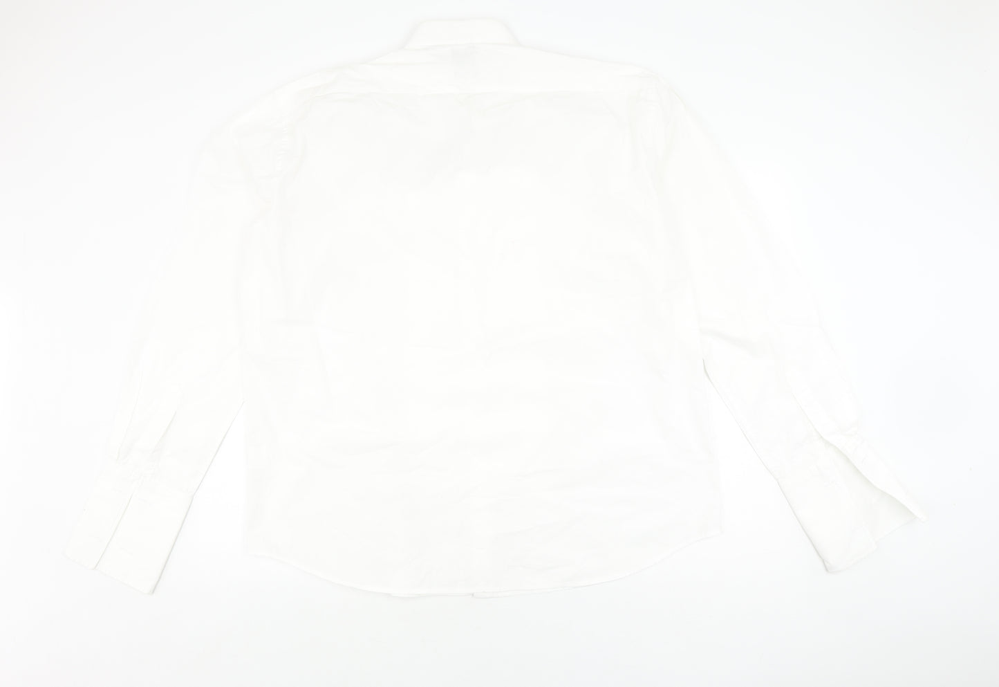 Dobell Men's White Extra-Slim Dress Shirt 17.5