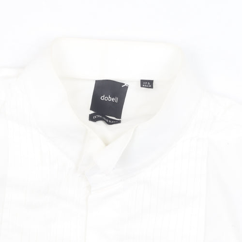 Dobell Men's White Extra-Slim Dress Shirt 17.5