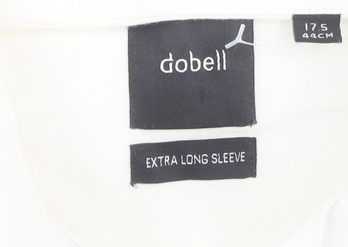 Dobell Men's White Extra-Slim Dress Shirt 17.5