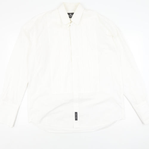 Moss Bros Men's White Formal Dress Shirt Size 16