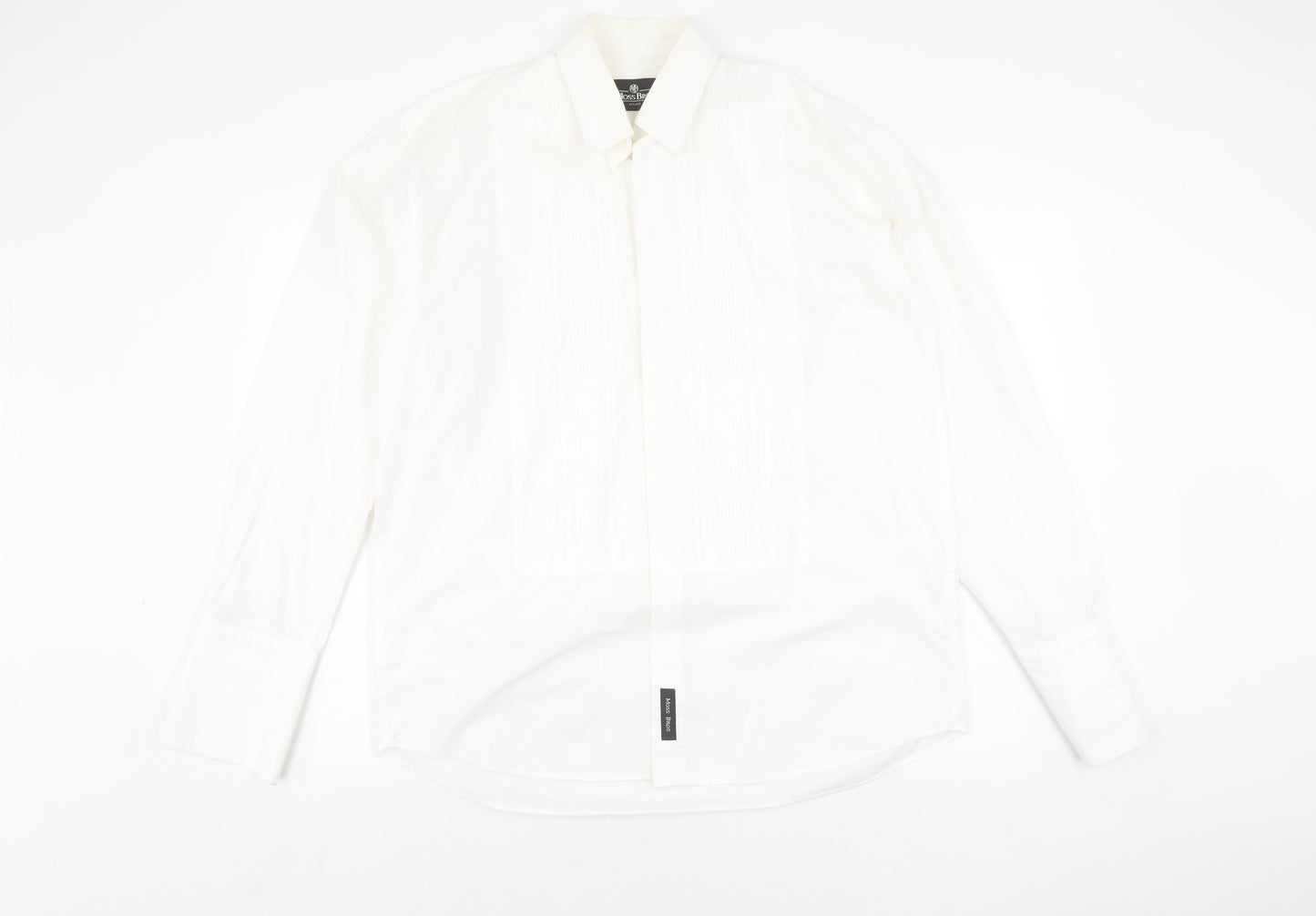 Moss Bros Men's White Formal Dress Shirt Size 16