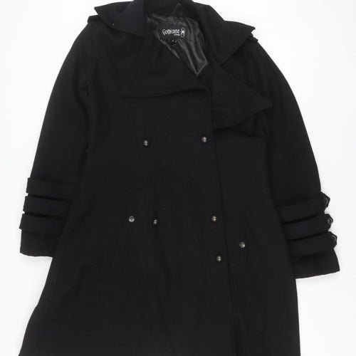 Gothicana by EMP Women's Black Wool Belted Coat L